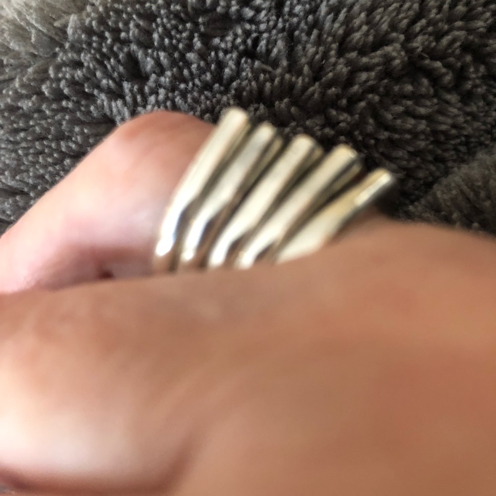 Preowned Sterling silver stackable inlay ring size 6 Excellent - Picture 10 of 11